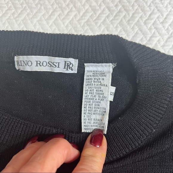 VINTAGE 1980's Rino Rossi Black Embellished Sequin Sweater Size S - Picture 6 of 8